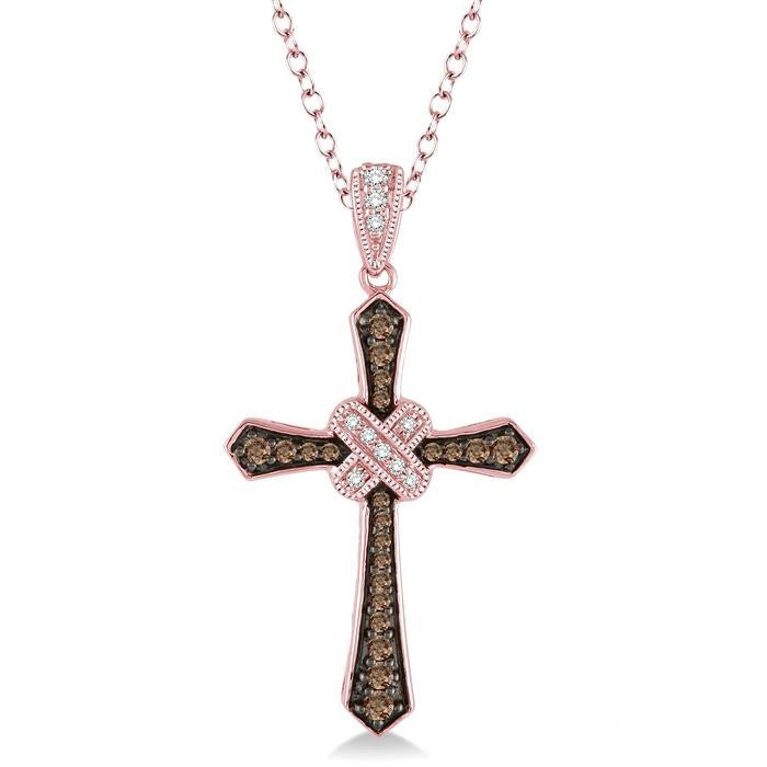 Cross Champagne Diamond Fashion Pendant
