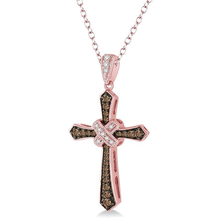 Cross Champagne Diamond Fashion Pendant