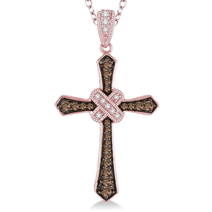 Cross Champagne Diamond Fashion Pendant