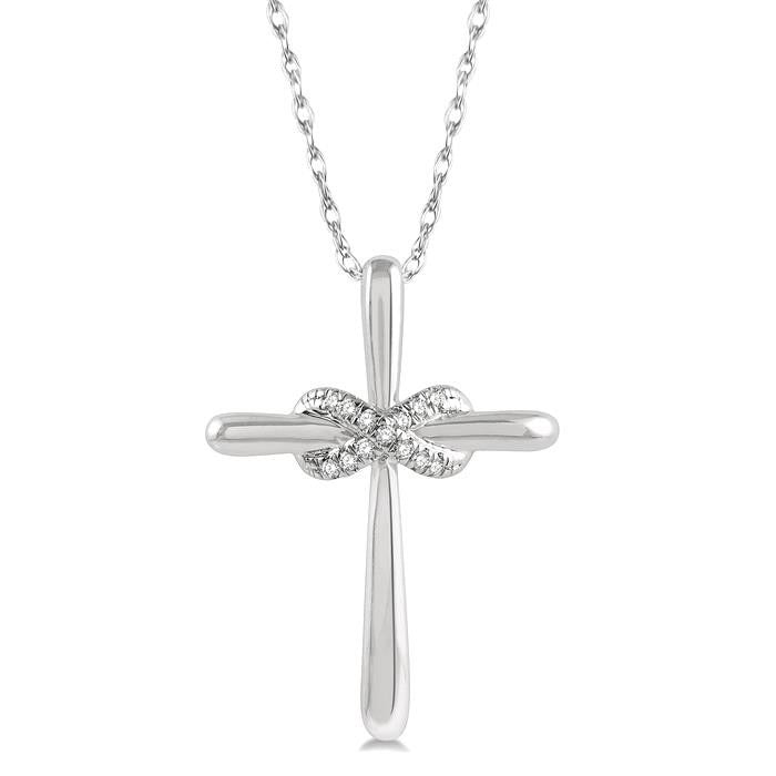 Aquila Yvaine Infinity Cross Petite Diamond Fashion Pendant