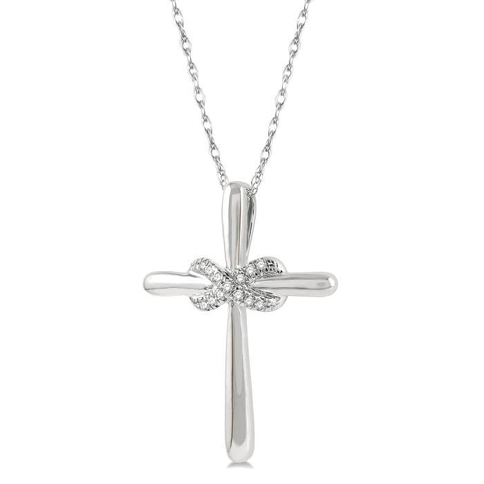 Aquila Yvaine Infinity Cross Petite Diamond Fashion Pendant
