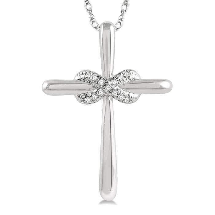 Aquila Yvaine Infinity Cross Petite Diamond Fashion Pendant