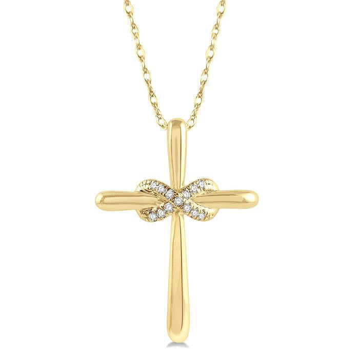 Bramble Lark Infinity Cross Petite Diamond Fashion Pendant