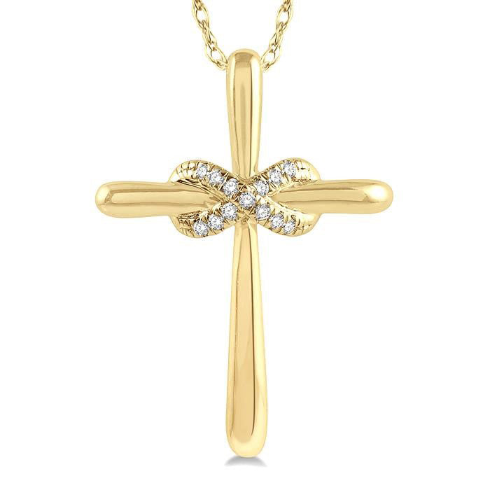 Bramble Lark Infinity Cross Petite Diamond Fashion Pendant
