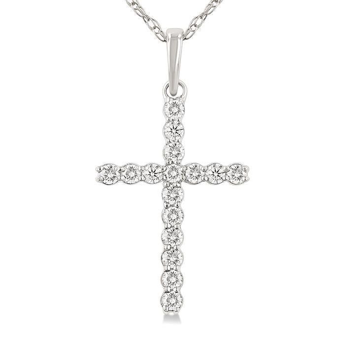 Frost Evadne Cross Diamond Fashion Pendant