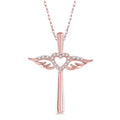 Brisa Zenith Angel Wings Heart Shape & Cross Diamond Fashion Pendant