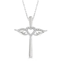 Beryl Orion Angel Wings Heart Shape & Cross Diamond Fashion Pendant