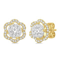 5/8 Ctw Round Cut Diamond Shine Bright Earrings in 14K Yellow and White Gold