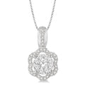 1/2 Ctw Round Cut Diamond Shine Bright Pendant in 14K White Gold with Chain
