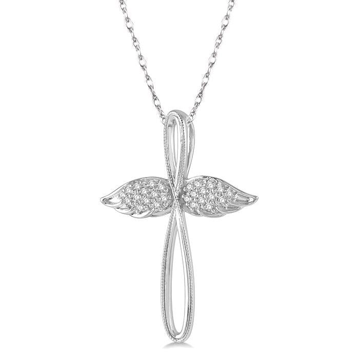 River Freya Angel Wings Cross Diamond Fashion Pendant