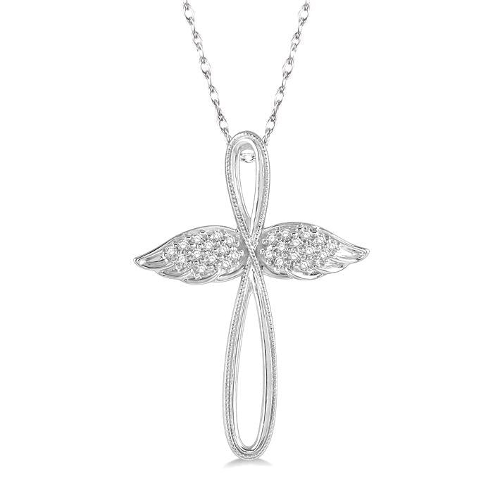 River Freya Angel Wings Cross Diamond Fashion Pendant