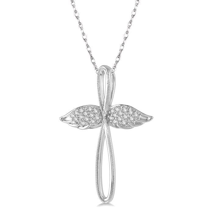River Freya Angel Wings Cross Diamond Fashion Pendant