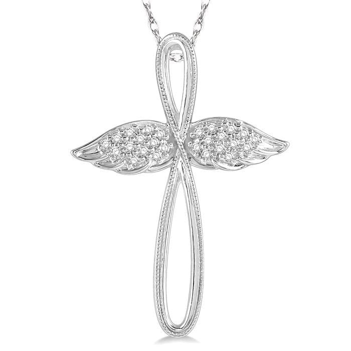 River Freya Angel Wings Cross Diamond Fashion Pendant