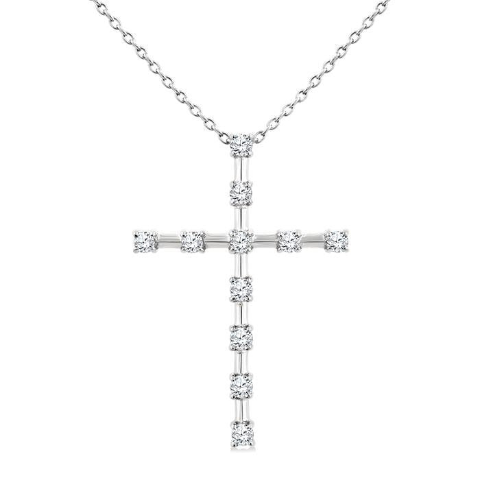 Ulyssa Willow Cross Floating Diamond Fashion Pendant