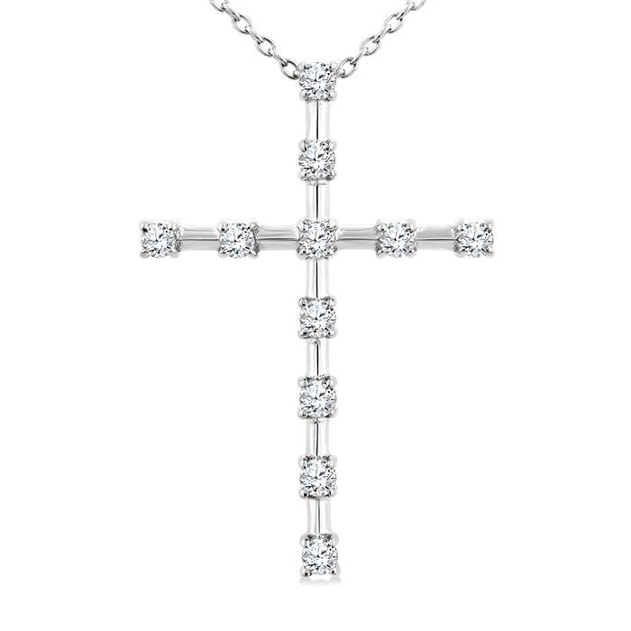 Ulyssa Willow Cross Floating Diamond Fashion Pendant
