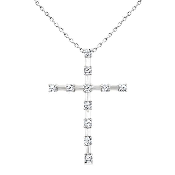 Ulyssa Willow Cross Floating Diamond Fashion Pendant