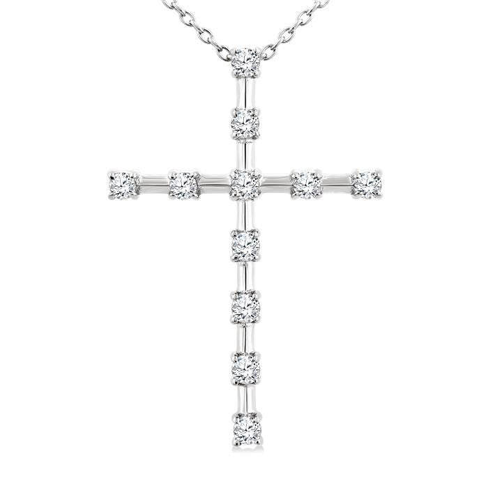 Ulyssa Willow Cross Floating Diamond Fashion Pendant