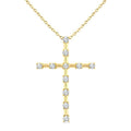 1/4 Ctw Round Cut Diamond Cross Pendant With Chain in 10K Yellow Gold