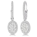 3/4 Ctw Oval Shape Diamond Shine Bright Earrings in 14K White Gold