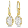 3/4 Ctw Oval Shape Diamond Shine Bright Earrings in 14K Yellow and White Gold