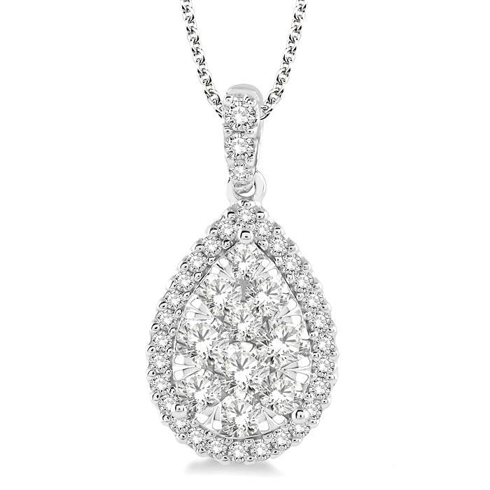 Valora Nimbus Pear Shape Halo Shine Bright Essential Diamond Pendant