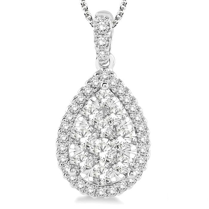 Valora Nimbus Pear Shape Halo Shine Bright Essential Diamond Pendant