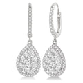 1 Ctw Pear Shape Diamond Shine Bright Earrings in 14K White Gold