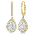 Pear Shape Halo Shine Bright Essential Diamond Earrings