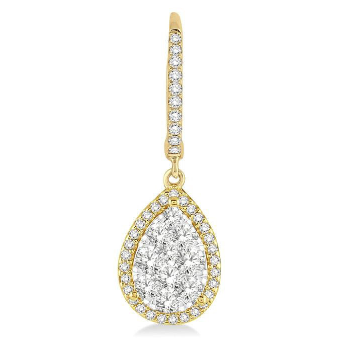 Pear Shape Halo Shine Bright Essential Diamond Earrings