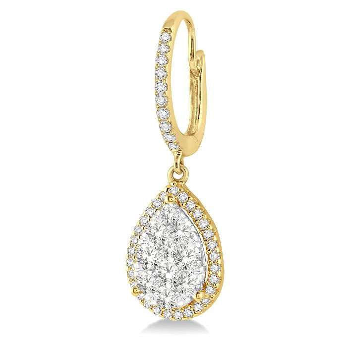 Pear Shape Halo Shine Bright Essential Diamond Earrings