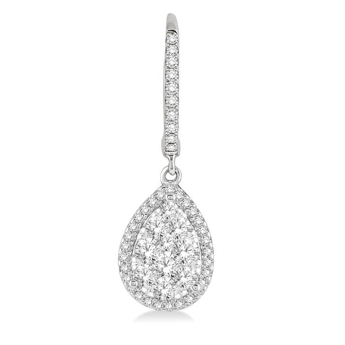 ZenMirIon 14K White Gold Diamond Halo Earrings