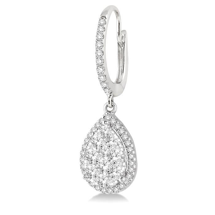 ZenMirIon 14K White Gold Diamond Halo Earrings