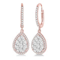3/4 Ctw Pear Shape Diamond Shine Bright Earrings in 14K Rose and White Gold