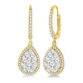 3/4 Ctw Pear Shape Diamond Shine Bright Earrings in 14K Yellow and White Gold