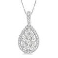 Willow Sonata Pear Shape Halo Shine Bright Essential Diamond Pendant