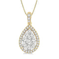 Umbria Quill Pear Shape Halo Shine Bright Essential Diamond Pendant