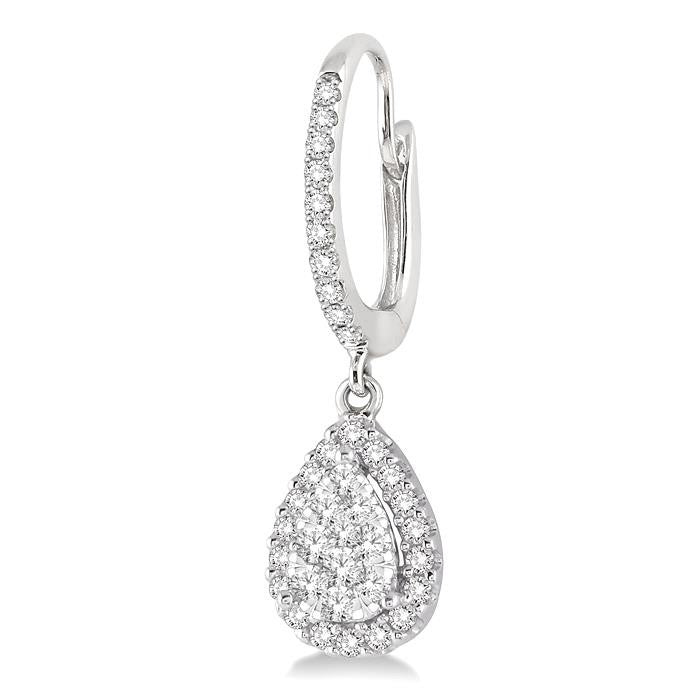 5/8 Ctw Pear Shape Diamond Shine Bright Earrings in 14K White Gold