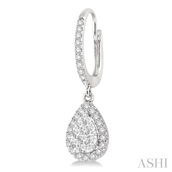 5/8 Ctw Pear Shape Diamond Shine Bright Earrings in 14K White Gold