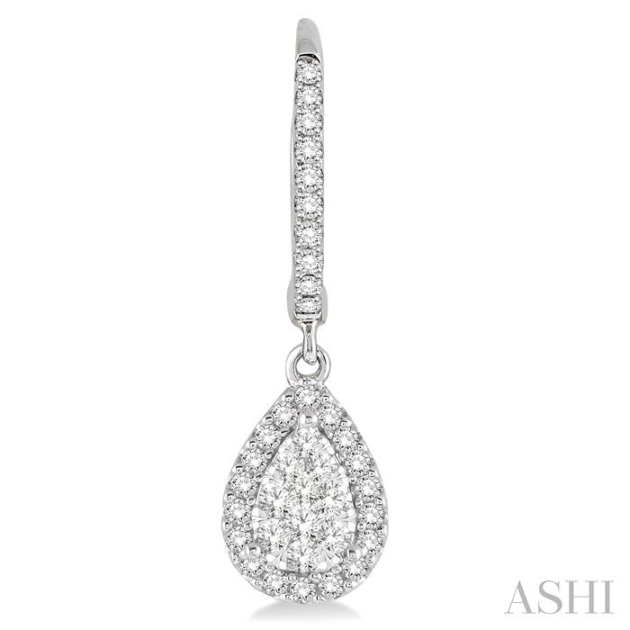 5/8 Ctw Pear Shape Diamond Shine Bright Earrings in 14K White Gold