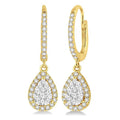 Pear Shape Halo Shine Bright Essential Diamond Earrings