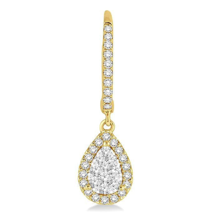 Pear Shape Halo Shine Bright Essential Diamond Earrings