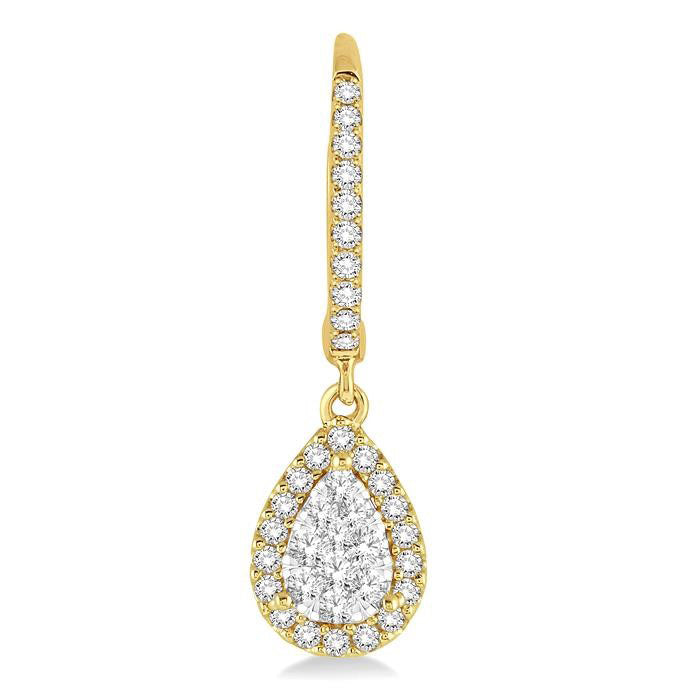 XeElLo PhoVelRa 14K White Gold Diamond Halo Earrings