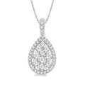 1/3 Ctw Pear Shape Diamond Shine Bright Pendant in 14K White Gold with Chain