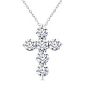 3 Ctw Round Cut Diamond Christian Cross 6-Stone Fashion Pendant With Chain in 14K White Gold