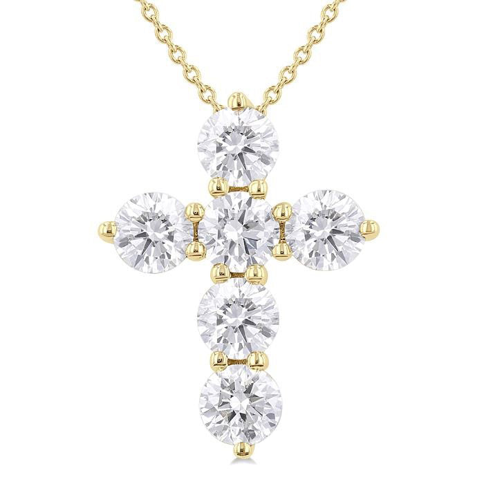 Helios Thorn 6 Stone Cross Diamond Fashion Pendant