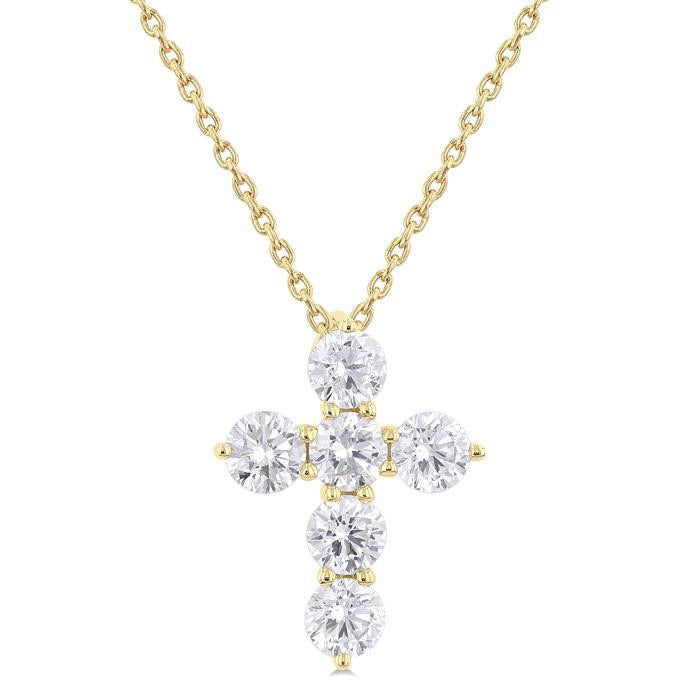 Yarrow Seraph 6 Stone Cross Diamond Fashion Pendant