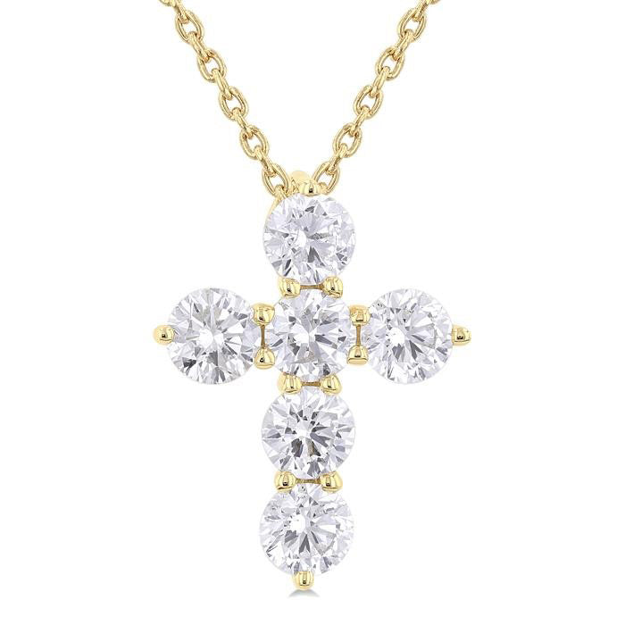 Yarrow Seraph 6 Stone Cross Diamond Fashion Pendant