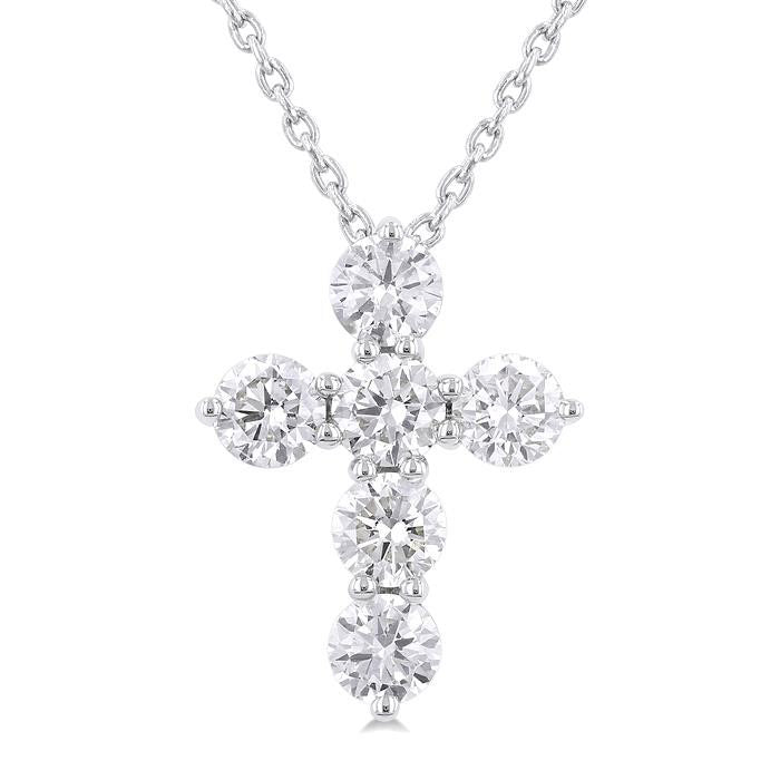 Laurel Nimbus 6 Stone Cross Diamond Fashion Pendant