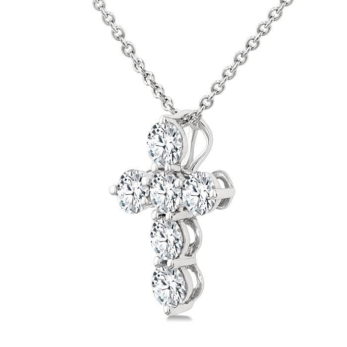 Fen Tamarind 6 Stone Cross Diamond Fashion Pendant