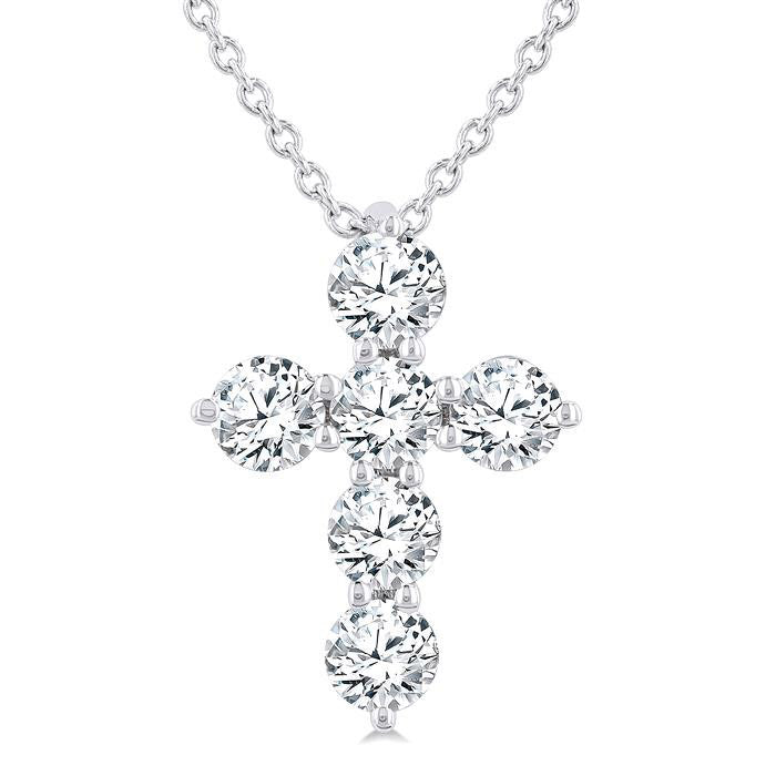 Fen Tamarind 6 Stone Cross Diamond Fashion Pendant